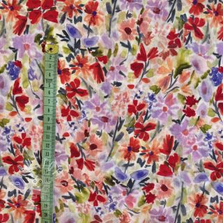 Baumwollstoff VOILE Purple meadow digital print