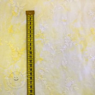 Baumwollstoff EMBROIDERY Tie-Dye yellow