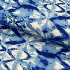 Viskosestoff leinen Shibori TIE DYE blue digital print