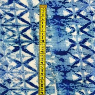 Viskosestoff leinen Shibori TIE DYE blue digital print