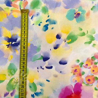 Viskosestoff STRETCH Watercolour flowers design B digital print