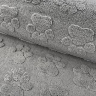 Fleece Paw prints grey