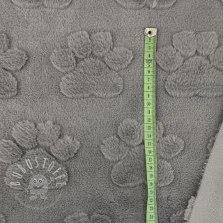 Fleece Paw prints grey