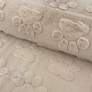 Fleece Paw prints beige