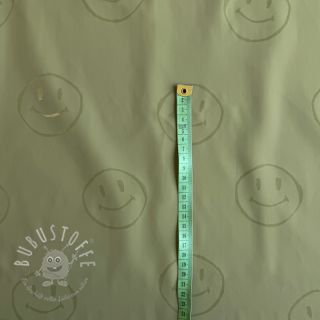 Regenmantel Stoff Happy faces army green