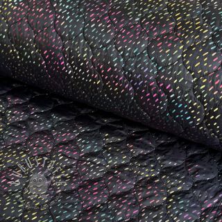 Steppstoffe FOIL SPANGLES black multi