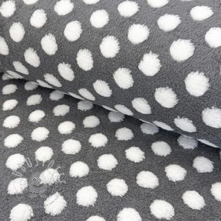 Fleece TEDDY Dots grey