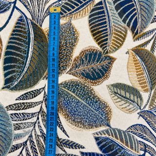 Dekostoff jacquard Cacao allover bleu